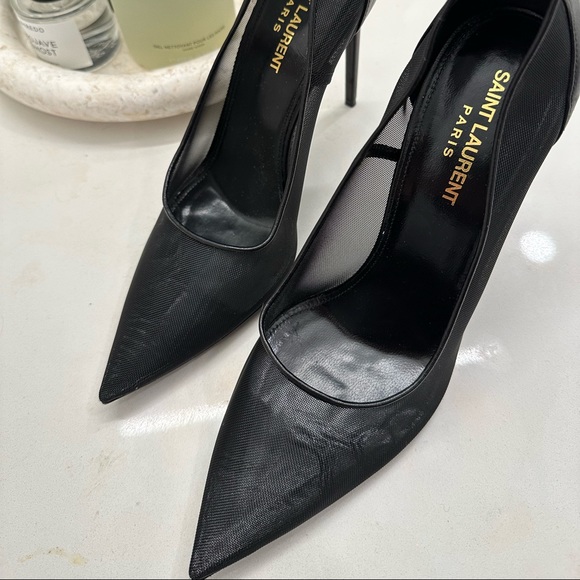 Saint Laurent Sihana Mesh Stiletto Pumps - Picture 1 of 5